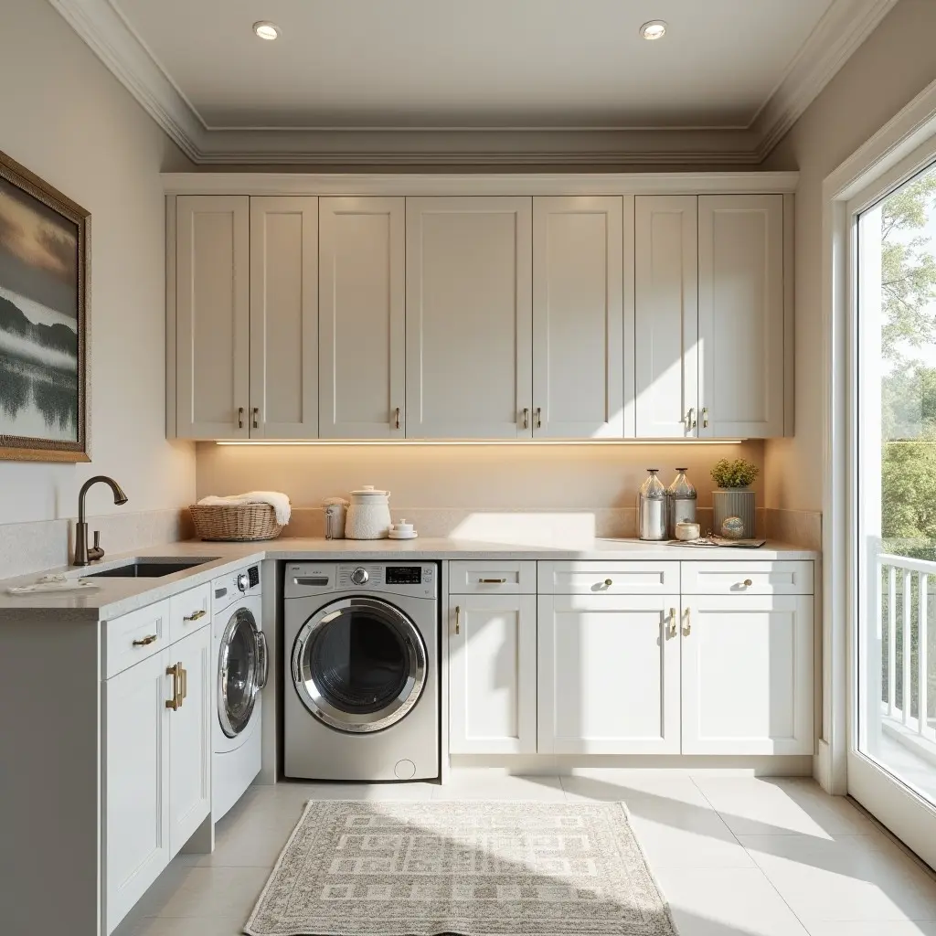 AI-assisted laundry room cabinetry concept