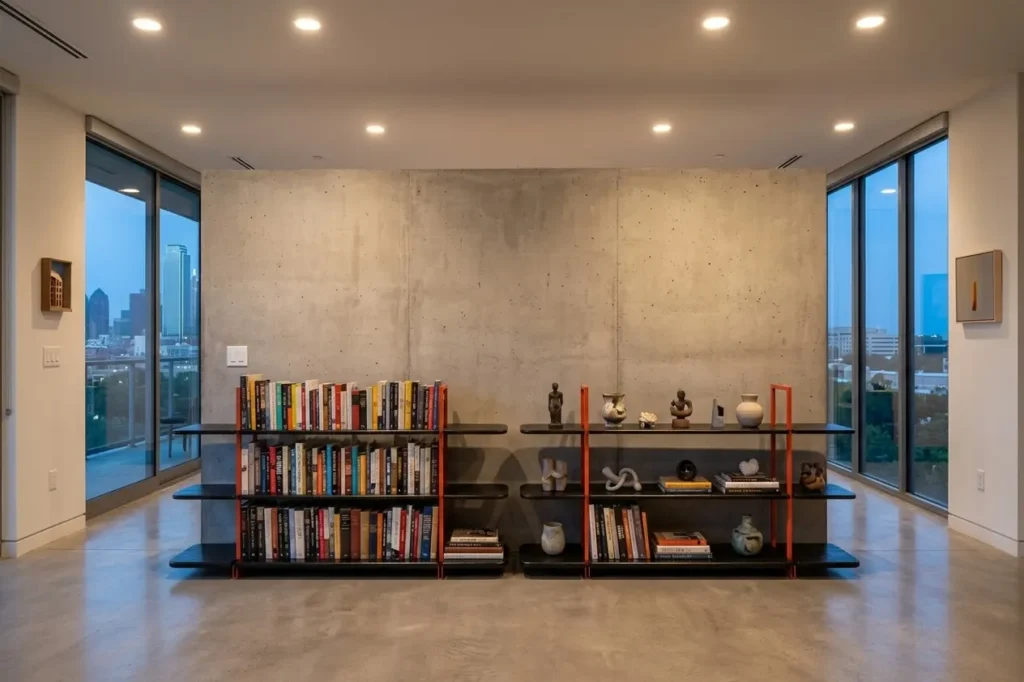 Horistack Bookshelves shown in a conceptual Dallas interior